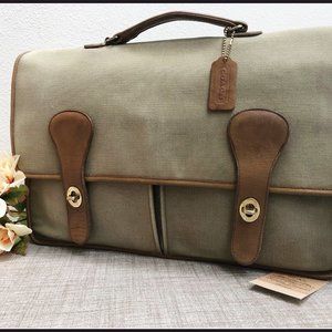 Rare Vintage Coach Twill Brief Bag, Briefcase 80s